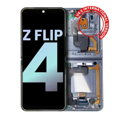 Дисплейний модуль OLED внутрішній з рамкою для Samsung Galaxy Z Flip 4 5G (US & International) (Service Pack) (синій)