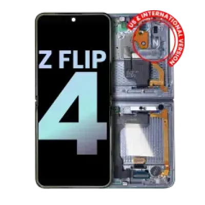 Дисплейний модуль OLED внутрішній з рамкою для Samsung Galaxy Z Flip 4 5G (US & International) (Service Pack) (синій)