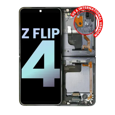 Дисплейний модуль OLED внутрішній з рамкою для Samsung Galaxy Z Flip 4 5G (US & International) (Service Pack) (графітовий)