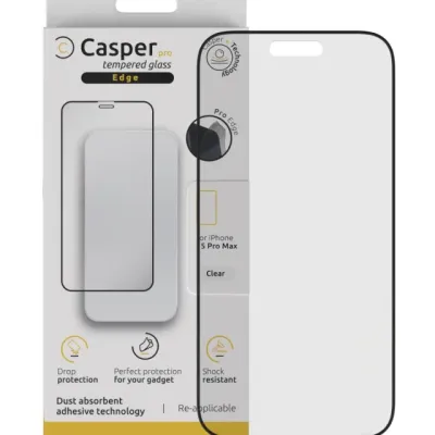 Casper Pro Edge загартоване скло для iPhone 15 Pro Max (Retail Packaging) (Clear)