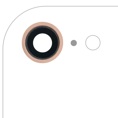 Back Camera Lens With Bracket & Bezel For iPhone 8 (Gold) (10 Pack)