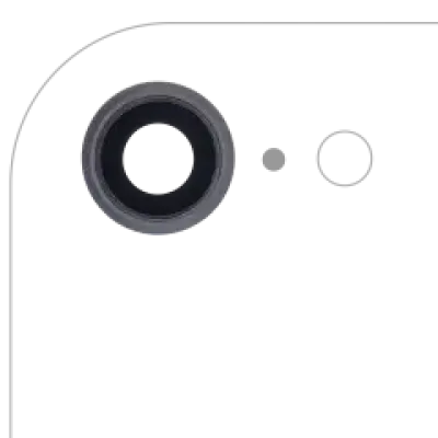 Скло камери з кріпленням і рамкою для iPhone 8 / SE (2020) / SE (2022) (Aftermarket Plus) (Space Gray) (10 шт)