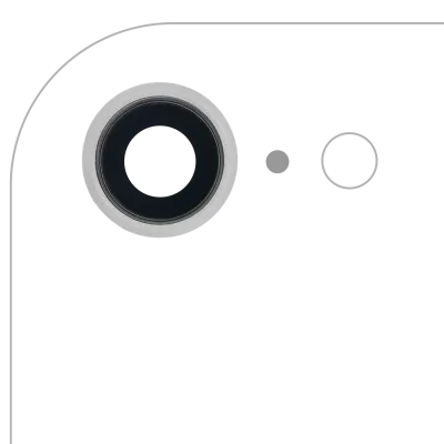 Back Camera Lens With Bracket & Bezel For iPhone 8 / SE (2020) / SE (2022) (Aftermarket Plus) (Silver) (10 Pack)