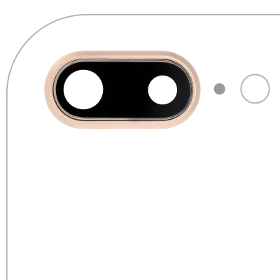 Скло камери з кріпленням і рамкою для iPhone 8 Plus (Aftermarket Plus) (золотий) (10 шт)
