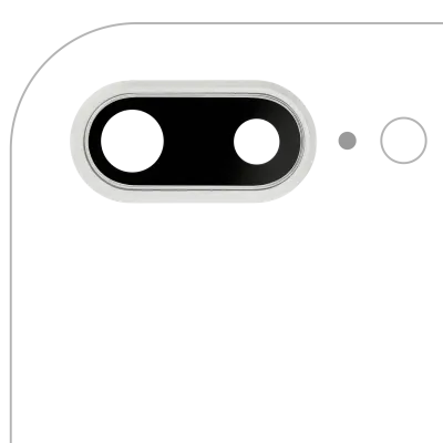 Back Camera Lens With Bracket & Bezel For iPhone 8 Plus (Aftermarket Plus) (Silver) (10 Pack)