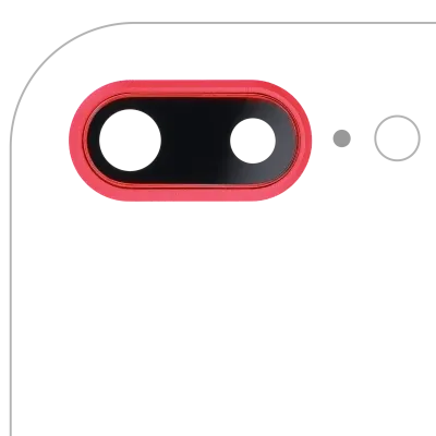Back Camera Lens With Bracket & Bezel For iPhone 8 Plus (Red) (10 Pack)