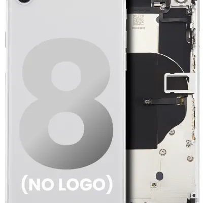 Задня кришка з передвстановленими компонентами для iPhone 8 (без логотипу) (Aftermarket Plus) (сріблястий)