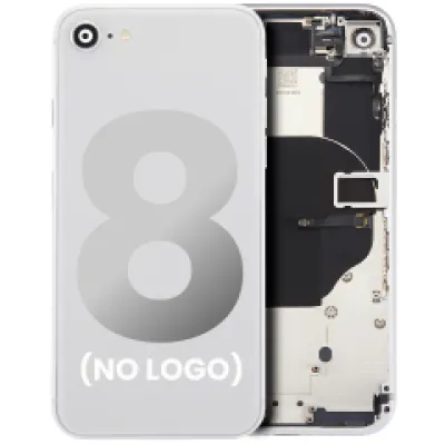 Задня кришка з передвстановленими компонентами для iPhone 8 (без логотипу) (Aftermarket Plus) (сріблястий)