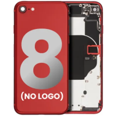Задня кришка з передвстановленими компонентами для iPhone 8 (без логотипу) (Aftermarket Plus) (червоний)