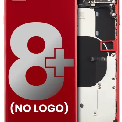 Задня кришка з передвстановленими компонентами для iPhone 8 Plus (без логотипу) (Aftermarket Plus) (червоний)