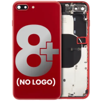 Задня кришка з передвстановленими компонентами для iPhone 8 Plus (без логотипу) (Aftermarket Plus) (червоний)