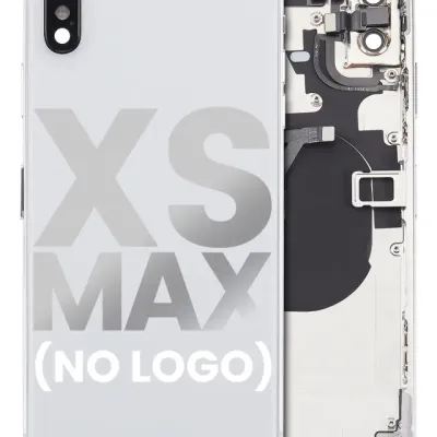 Back Housing W/ Small Components Pre-Installed For iPhone XS Max (No Logo) (Aftermarket Plus) (Silver)