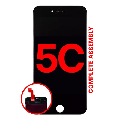 Complete LCD Assembly For iPhone 5C (With Front Camera: Prox Sensor & Earpiece Speaker) (Aftermarket Plus: Tianma) (Black)