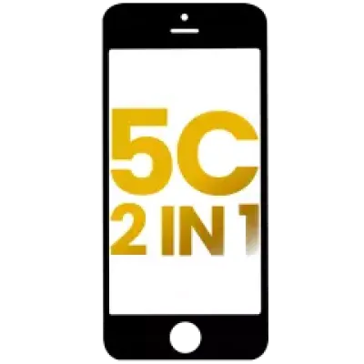 2 в 1 (скло екрана + рамка встановлена) для iPhone 5C (чорний) (2 шт)