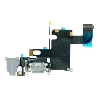 Шлейф зарядки для iPhone 6 (Aftermarket) (сріблястий)