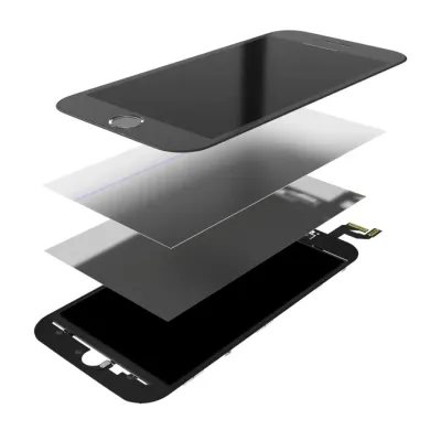 4 in 1 (Front Glass + Frame + Polarizer + OCA Pre-Installed) For iPhone 6 (2 Pack) (Black)