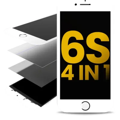 4 in 1 (Front Glass + Frame + Polarizer + OCA Pre-Installed) For iPhone 6S (White) (2 Pack)