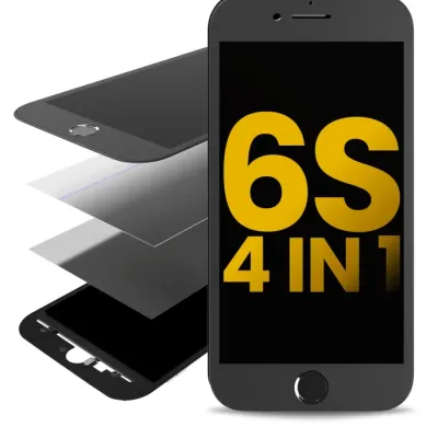 4 in 1 (Front Glass + Frame + Polarizer + OCA Pre-Installed) For iPhone 6S (Black) (2 Pack)