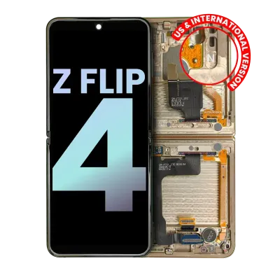 Дисплейний модуль OLED внутрішній з рамкою для Samsung Galaxy Z Flip 4 5G (US & International) (Service Pack) (жовтий)