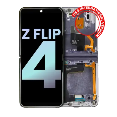 Дисплейний модуль OLED внутрішній з рамкою для Samsung Galaxy Z Flip 4 5G (US & International) (Service Pack) (Bora Purple)