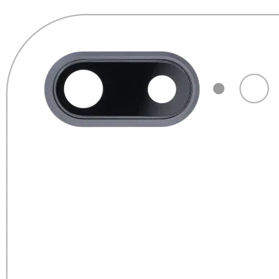 Back Camera Lens With Bracket & Bezel For iPhone 8 Plus (Real Sapphire) (Premium) (Space Gray) (10 Pack)