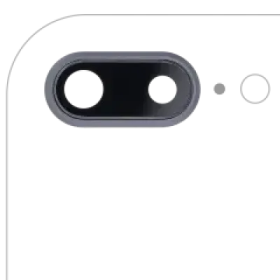 Скло камери з крípленням і рамкою для iPhone 8 Plus (Real Sapphire) (Premium) (Space Gray) (10 шт)