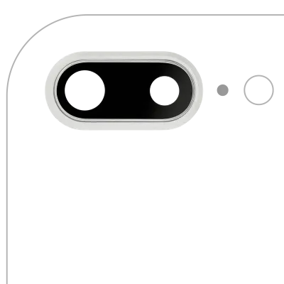 Скло камери з крípленням і рамкою для iPhone 8 Plus (Real Sapphire) (Premium) (сріблястий) (10 шт)