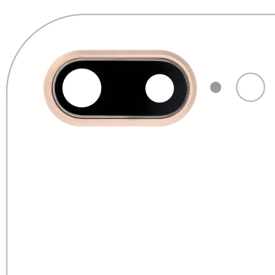 Back Camera Lens With Bracket & Bezel For iPhone 8 Plus (Real Sapphire) (Premium) (Gold) (10 Pack)