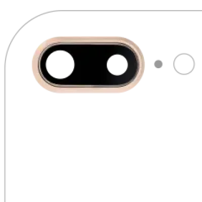 Скло камери з крípленням і рамкою для iPhone 8 Plus (Real Sapphire) (Premium) (золотий) (10 шт)