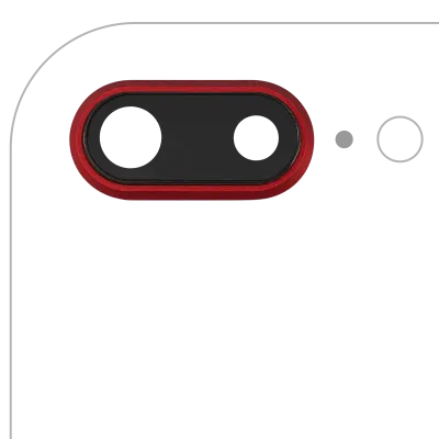 Back Camera Lens With Bracket & Bezel For iPhone 8 Plus (Real Sapphire) (Premium) (Red) (10 Pack)