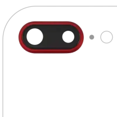 Скло камери з крípленням і рамкою для iPhone 8 Plus (Real Sapphire) (Premium) (червоний) (10 шт)