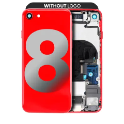 Задня кришка з передвстановленими малими компонентами для iPhone 8 (без логотипу) (Aftermarket Plus) (червоний)