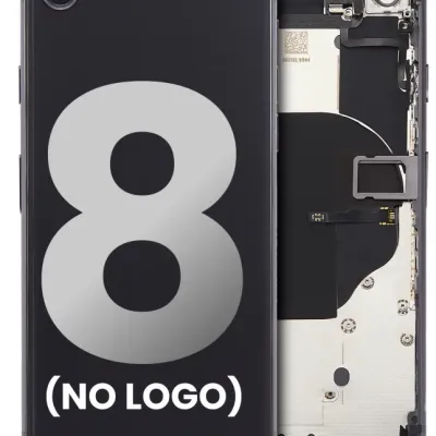 Back Housing With Small Components Pre-Installed For iPhone 8 (No Logo) (Aftermarket Plus) (Space Gray)