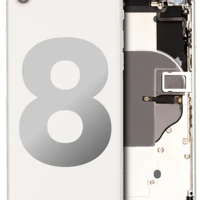 Back Housing W/ Small Components Pre-Installed For iPhone 8 (Used OEM Pull: Grade A) (Silver)