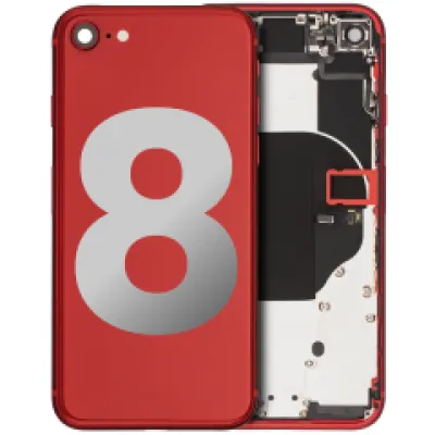 Задня кришка для iPhone 8 з передвстановленими дрібними компонентами (Used OEM Pull: Grade B) (червоний)