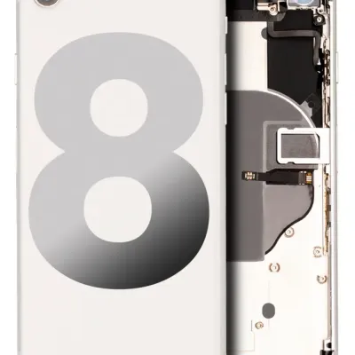 Back Housing W/ Small Components Pre-Installed For iPhone 8 (Used OEM Pull: Grade C) (Silver)