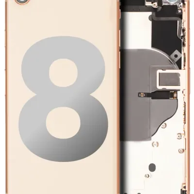 Back Housing W/ Small Parts For iPhone 8 (Used OEM Pull: Grade C) (Gold)