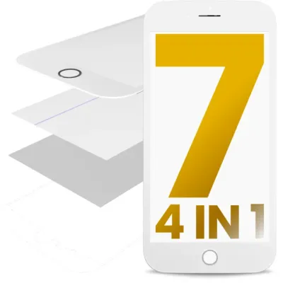 4 in 1 (Front Glass + Frame + Polarizer + OCA Pre-Installed) For iPhone 7 Plus (White) (2 Pack)