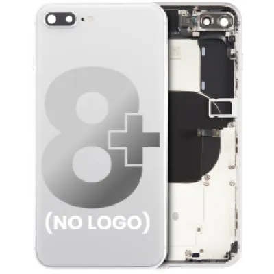 Задній корпус із передустановленими компонентами для iPhone 8 Plus (без логотипу) (Aftermarket Plus) (сріблястий)