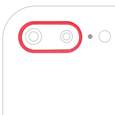 Back Camera Bezel Ring Only For iPhone 8 Plus (Red) (10 Pack)