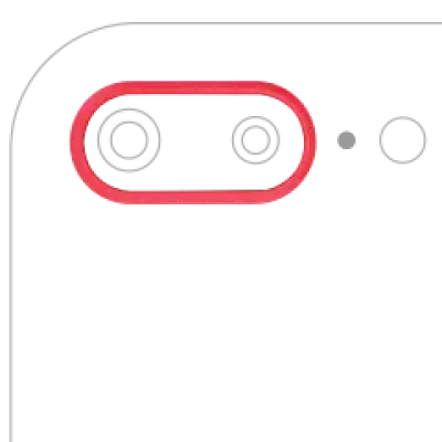 Рамка основної камери для iPhone 8 Plus (червоний) (10 шт)