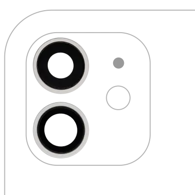 Back Camera Lens With Bracket & Bezel For iPhone 12 / 12 Mini (Real Sapphire) (Premium) (White)