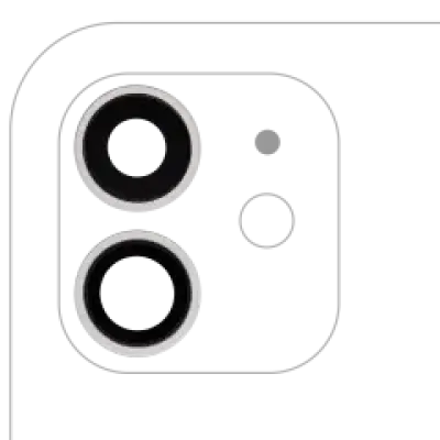 Скло основної камери з крепленням і рамкою для iPhone 12 / 12 Mini (Real Sapphire) (Premium) (білий)