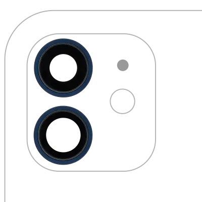 Back Camera Lens With Bracket & Bezel For iPhone 12 / 12 Mini (Real Sapphire) (Premium) (Blue)