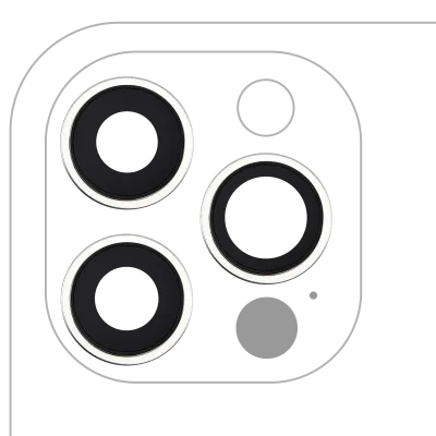 Back Camera Lens With Bracket & Bezel For iPhone 12 Pro (3 Piece Set) (Real Sapphire / Premium) (Silver)