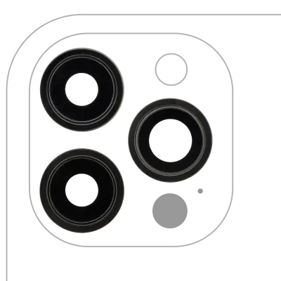 Back Camera Lens With Bracket & Bezel For iPhone 12 Pro Max (3 Piece Set) (Real Sapphire) (Premium) (Graphite)