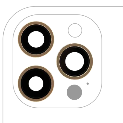 Back Camera Lens With Bracket & Bezel For iPhone 12 Pro Max (3 Piece Set) (Real Sapphire) (Premium) (Gold)