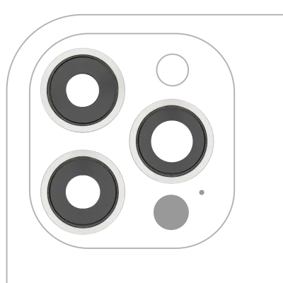 Back Camera Lens With Bracket & Bezel For iPhone 12 Pro Max (3 Piece Set) (Real Sapphire) (Premium) (Silver)