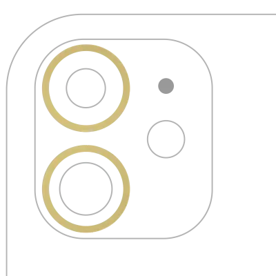 Back Camera Bezel Ring Only For iPhone 11 (Yellow) (2 Piece Set) (10 Pack)