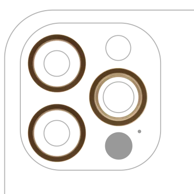 Back Camera Bezel Ring Only For iPhone 12 Pro (Gold) (3 Piece Set) (10 Pack)
